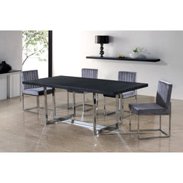 Meridian Giselle Grey Velvet Dining Chair
