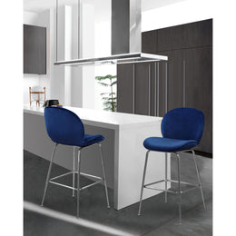 Meridian Paris Navy Velvet Stool