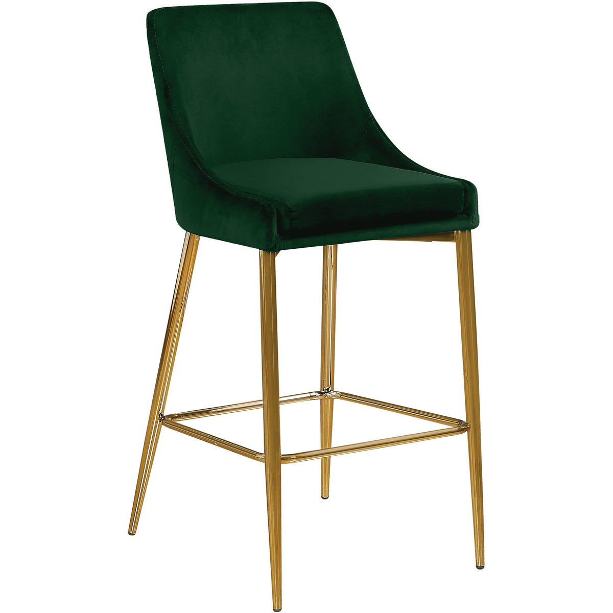 Meridian Karina Green Velvet Stool