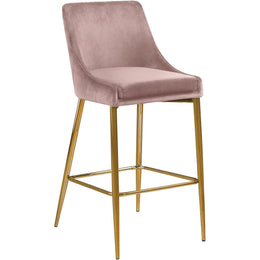 Meridian Karina Pink Velvet Stool