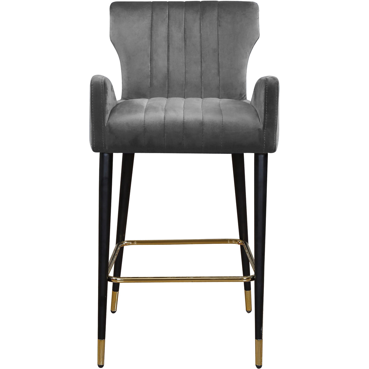 Meridian Luxe Grey Velvet Stool
