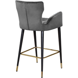 Meridian Luxe Grey Velvet Stool