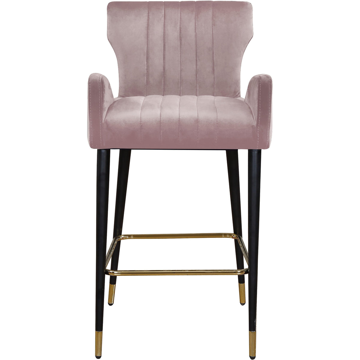 Meridian Luxe Pink Velvet Stool