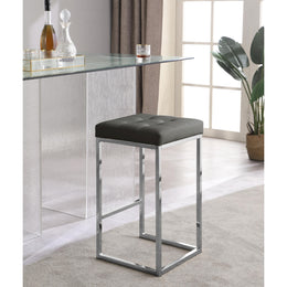 Meridian Nicola Grey Vegan Leather Stool
