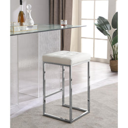 Meridian Nicola White Vegan Leather Stool
