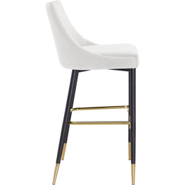 Meridian Sleek Cream Velvet Stool