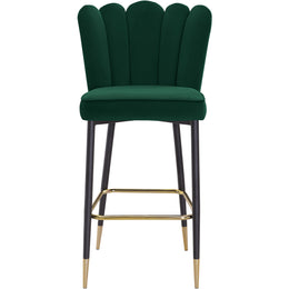 Meridian Lily Green Velvet Stool