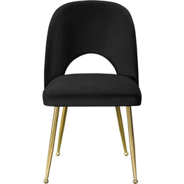 Meridian Logan Black Velvet Dining Chair