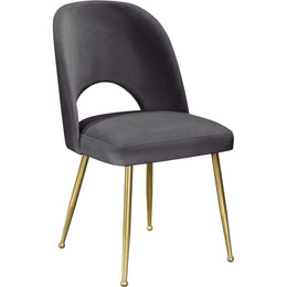 Meridian Logan Grey Velvet Dining Chair