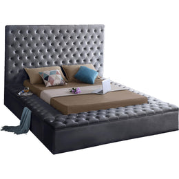 Meridian Bliss Grey Velvet King Bed (3 Boxes)