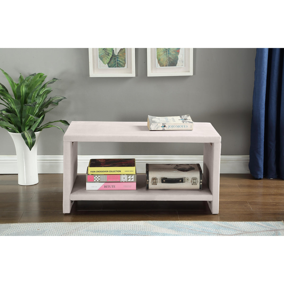 Meridian Cleo Cream Velvet Night Stand