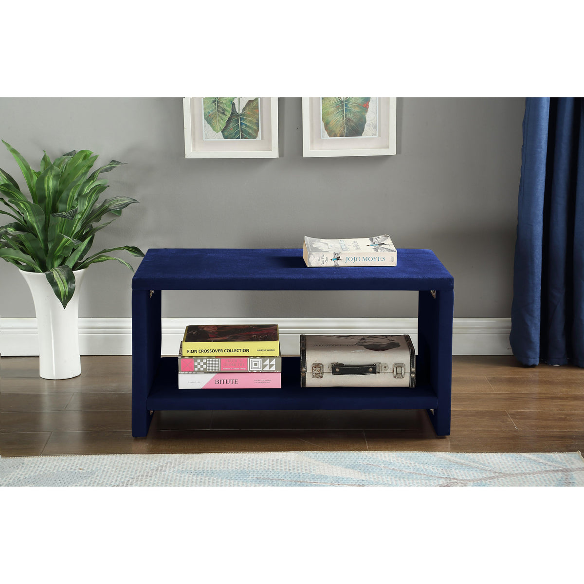 Meridian Cleo Navy Velvet Night Stand
