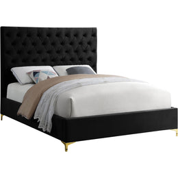 Meridian Cruz Black Velvet Full Bed