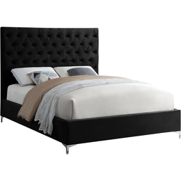 Meridian Cruz Black Velvet Full Bed
