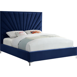 Meridian Eclipse Navy Velvet Full Bed