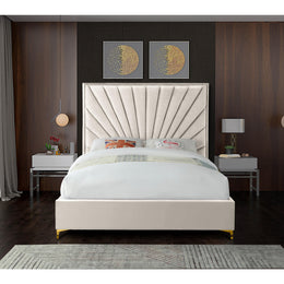 Meridian Eclipse Cream Velvet King Bed