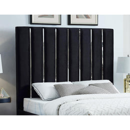Meridian Enzo Black Velvet Queen Bed