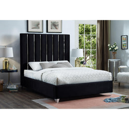 Meridian Enzo Black Velvet Queen Bed