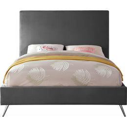 Meridian Jasmine Grey Velvet Full Bed
