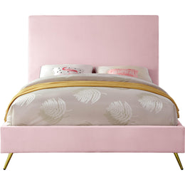 Meridian Jasmine Pink Velvet Full Bed