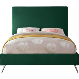 Meridian Jasmine Green Velvet King Bed
