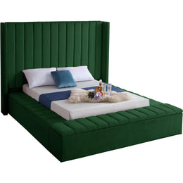 Meridian Kiki Green Velvet Queen Bed (3 Boxes)