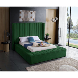 Meridian Kiki Green Velvet Queen Bed (3 Boxes)