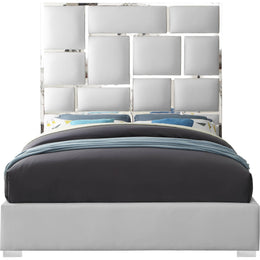 Meridian Milan White Vegan Leather King Bed