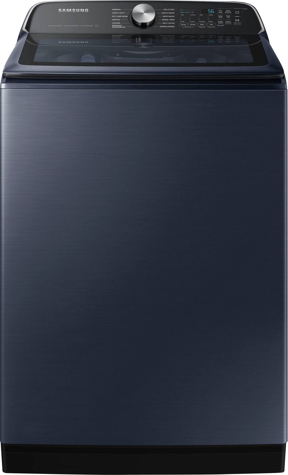 Package - Samsung - 5.4 Cu. Ft. High-Efficiency Smart Top Load Washer with Pet Care Solution and 7.4 Cu. Ft. Smart Electric Dryer with Steam and Pet Care Dry - Brushed Navy