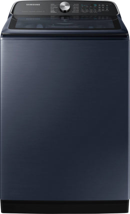 Package - Samsung - 5.4 Cu. Ft. High-Efficiency Smart Top Load Washer with Pet Care Solution and 7.4 Cu. Ft. Smart Gas Dryer with Steam and Pet Care Dry - Brushed Navy