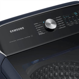 Package - Samsung - 5.4 Cu. Ft. High-Efficiency Smart Top Load Washer with Pet Care Solution and 7.4 Cu. Ft. Smart Gas Dryer with Steam and Pet Care Dry - Brushed Navy