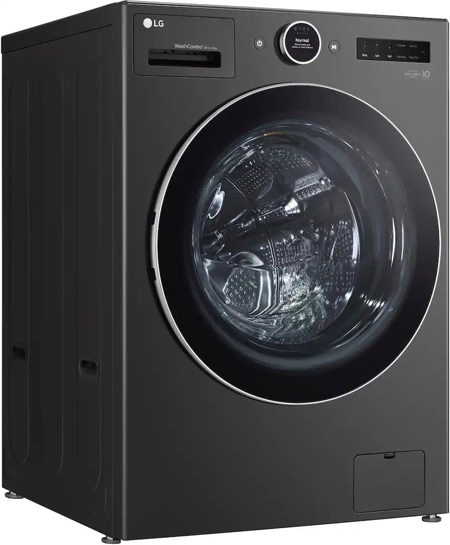 LG - 5.0 Cu. Ft. HE Smart Mega Capacity All-in-One Electric Washer/Dryer WashCombo with Steam and Ventless Inverter Heat Pump - Black Steel