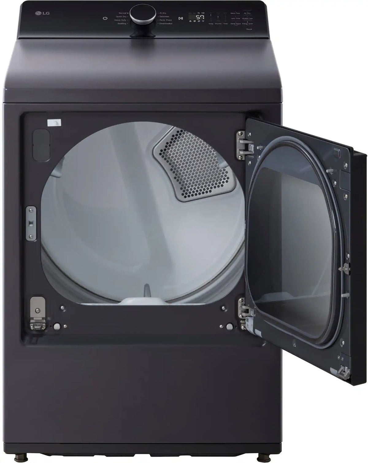 Package - LG - 5.5 Cu. Ft. High Efficiency Smart Top Load Washer with EasyUnload and 7.3 Cu. Ft. Smart Electric Dryer with EasyLoad Door - Matte Black