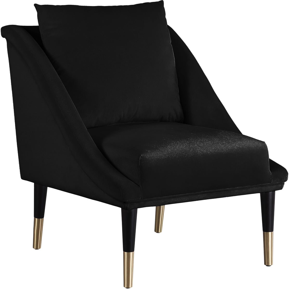 Meridian Elegante Black Velvet Accent Chair