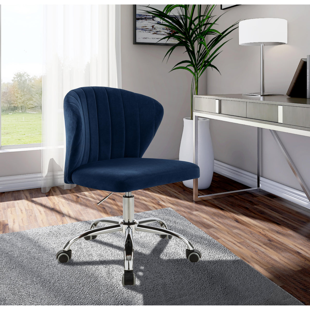 Meridian Finley Navy Velvet Office Chair