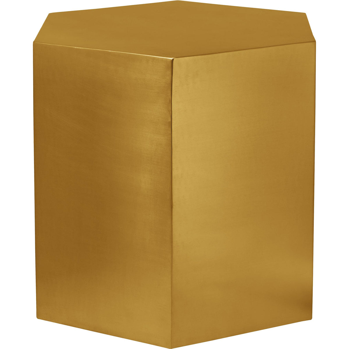 Meridian Hexagon Brushed Gold End Table