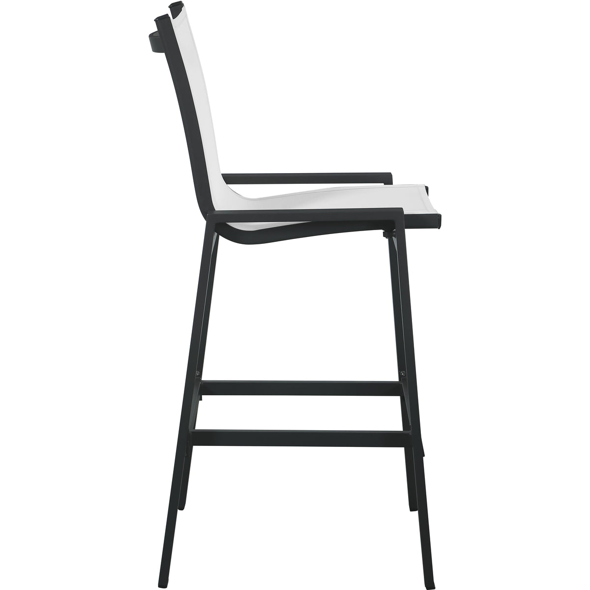 Meridian Nizuc White Mesh Water Resistant Fabric Outdoor Patio Aluminum Mesh Barstool