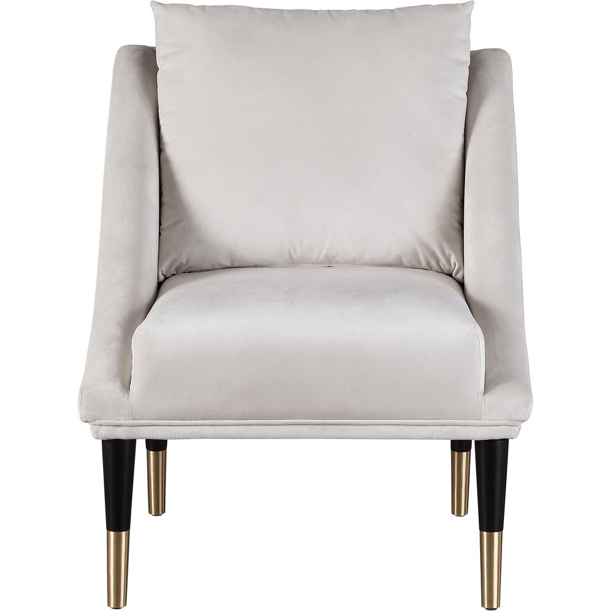 Meridian Elegante Cream Velvet Accent Chair