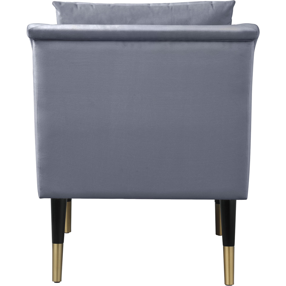 Meridian Elegante Grey Velvet Accent Chair