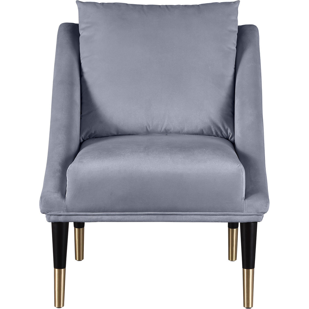 Meridian Elegante Grey Velvet Accent Chair