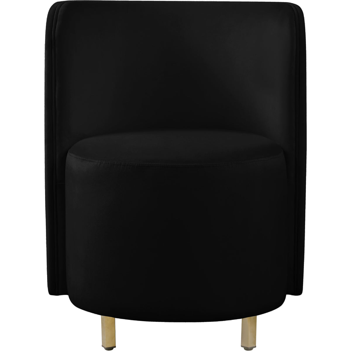 Meridian Rotunda Black Velvet Accent Chair