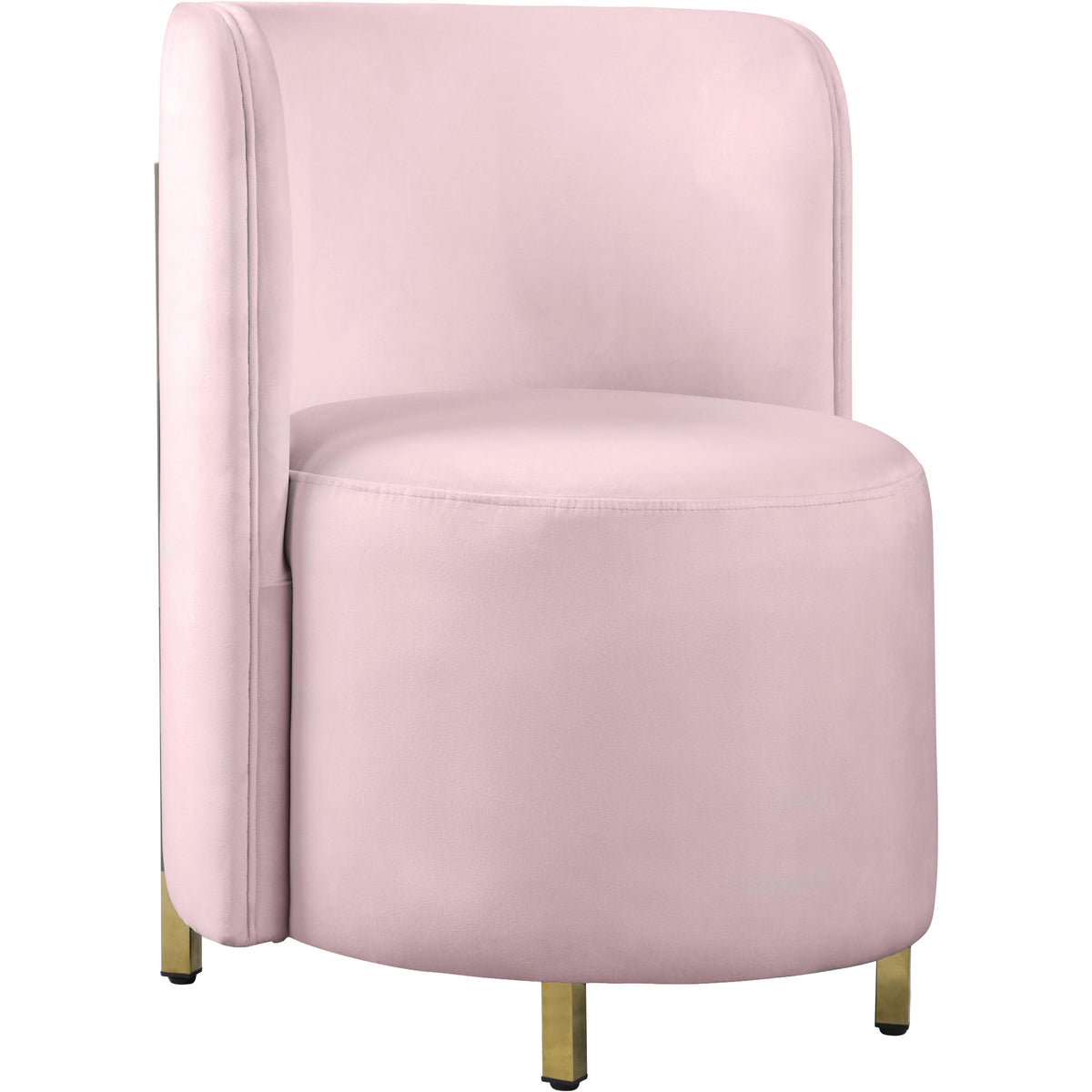 Meridian Rotunda Pink Velvet Accent Chair