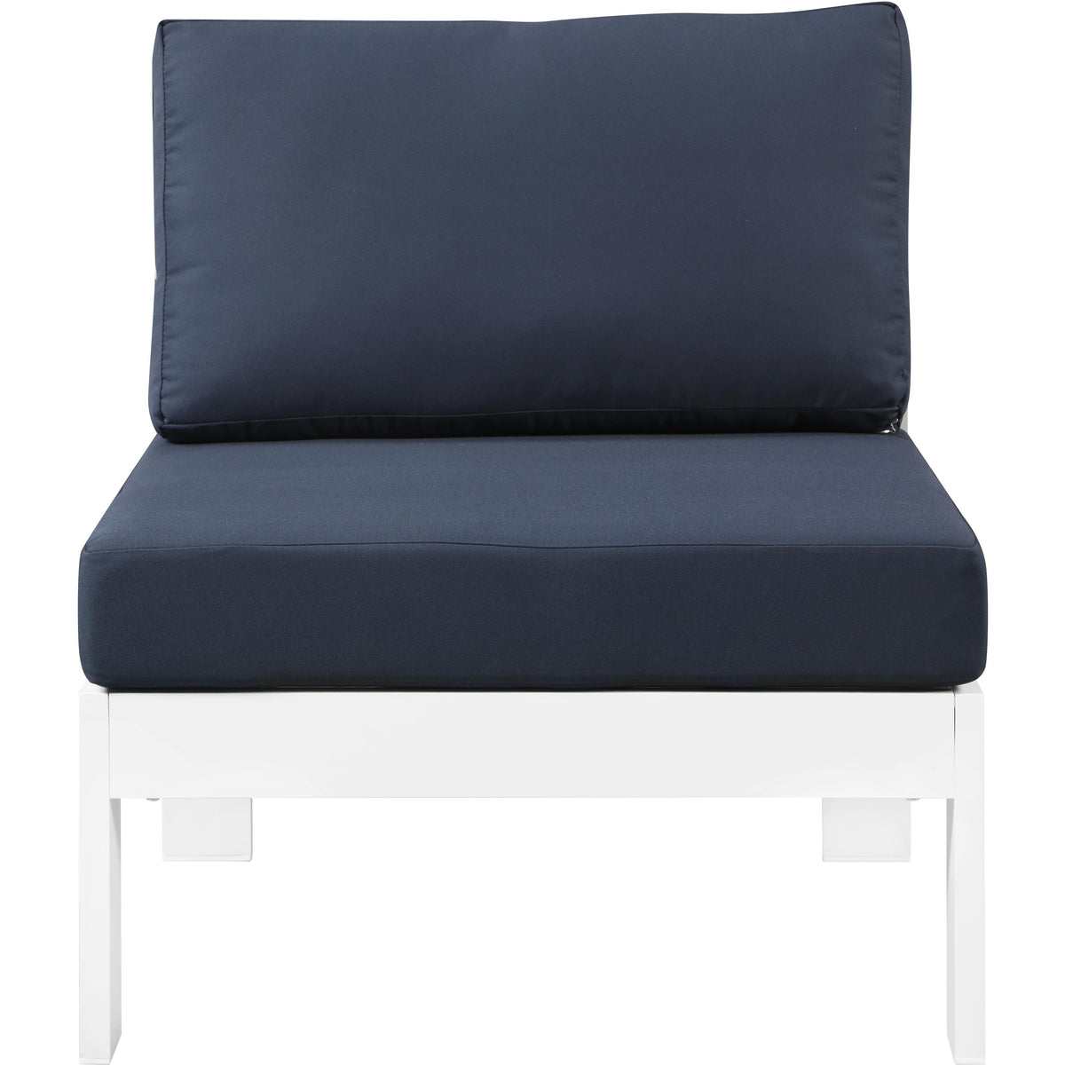 Meridian Nizuc Navy Water Resistant Fabric Outdoor Patio Aluminum Armless Chair