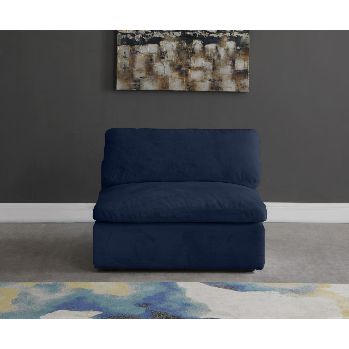 Meridian Cozy Navy Velvet Chair