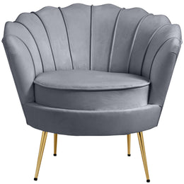 Meridian Gardenia Grey Velvet Chair