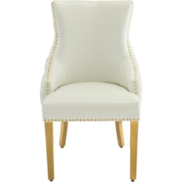 Meridian Tuft White Vegan Leather Dining Chair