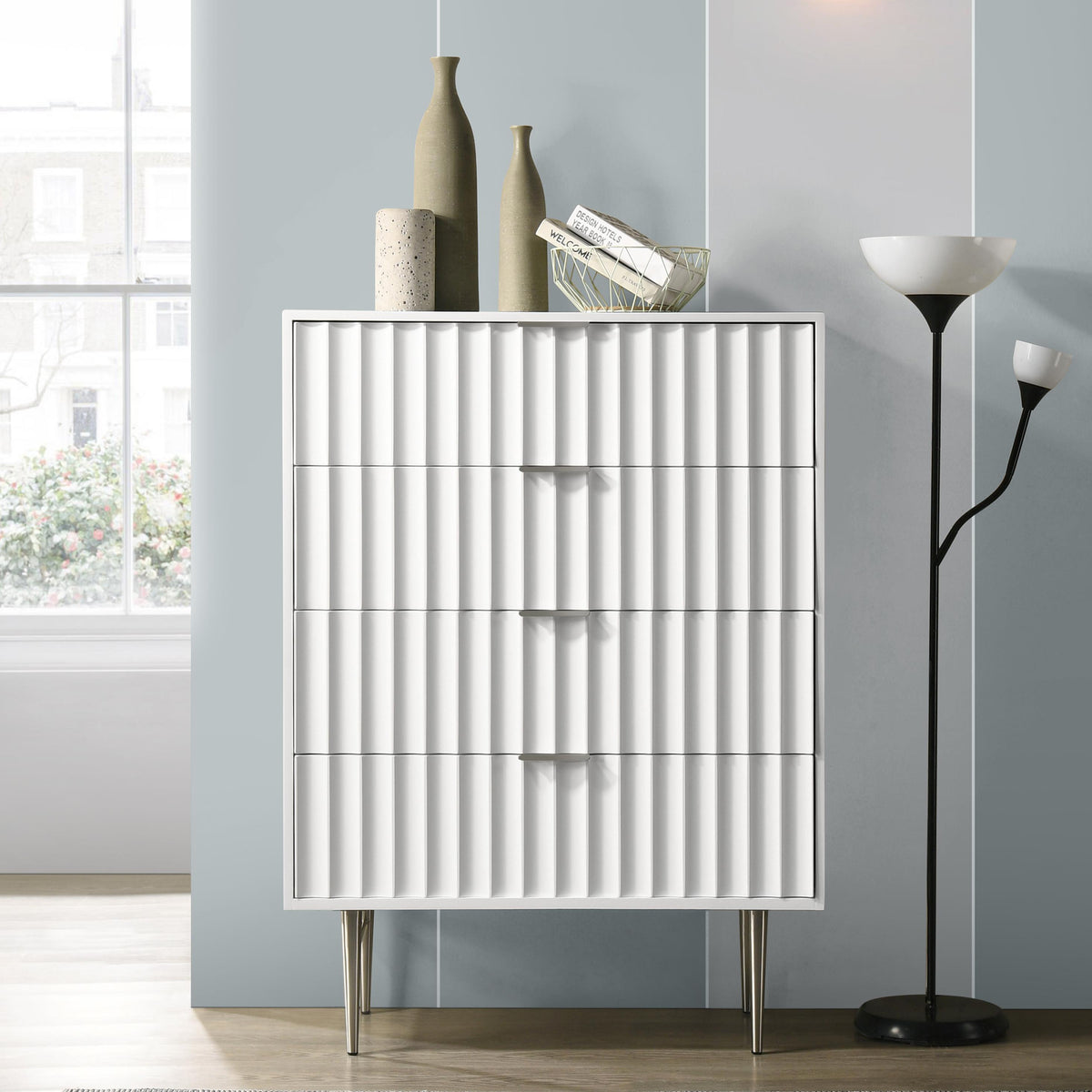 Meridian Modernist White Gloss Chest