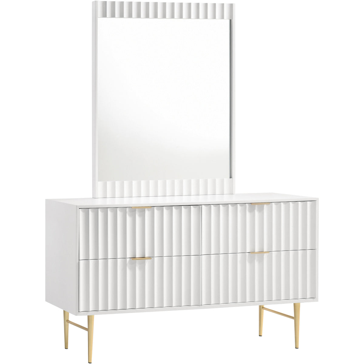 Meridian Modernist White Gloss Dresser