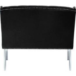 Meridian Suri Black Velvet Settee Bench