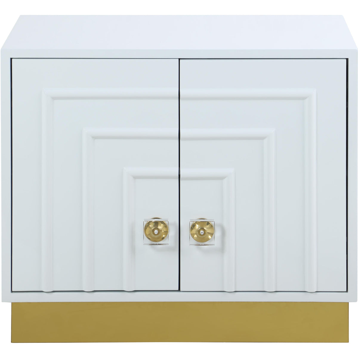 Meridian Cosmopolitan White Lacquer Side Table